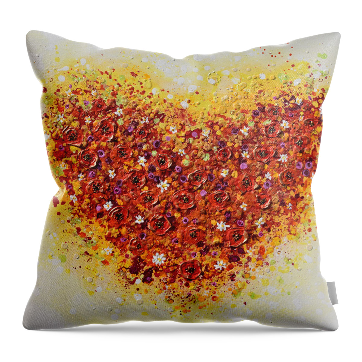 Heart Throw Pillow featuring the painting Summer Love by Amanda Dagg