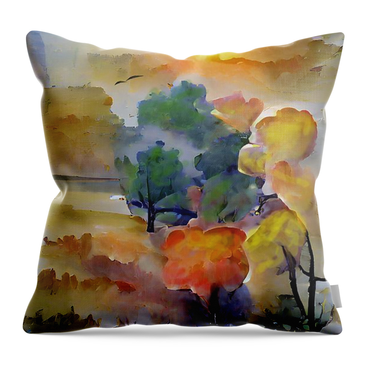 Fine Art Throw Pillow featuring the digital art Sunrise by David Lane