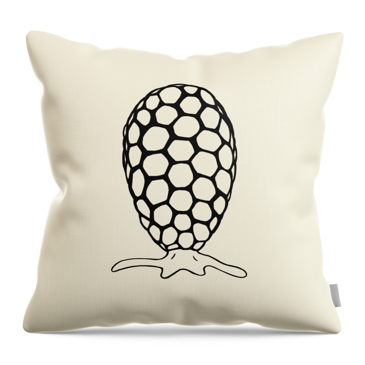 Protozoa Throw Pillow featuring the digital art Testate Amoeba by Kate Solbakk