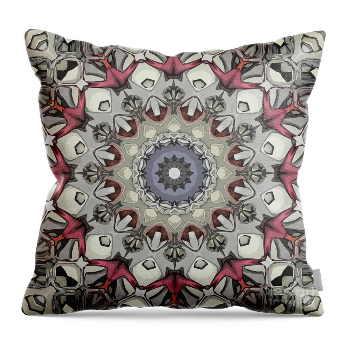 Digital Art Throw Pillow featuring the digital art Textured Mandala by Phil Perkins