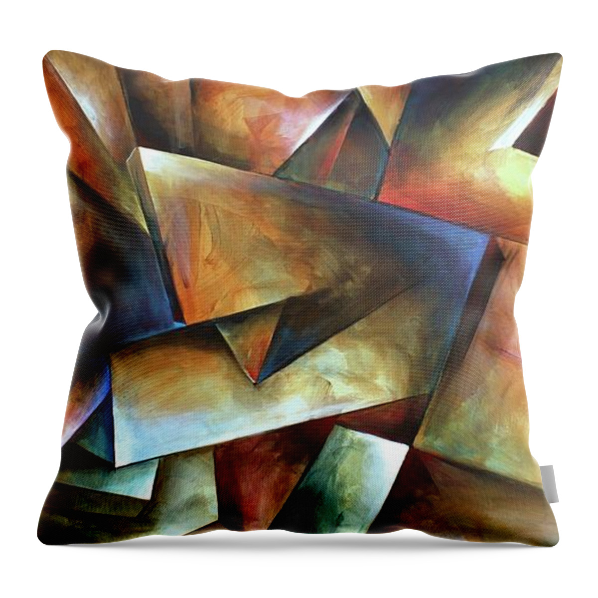 Abstract Throw Pillow featuring the painting The Wall by Michael Lang