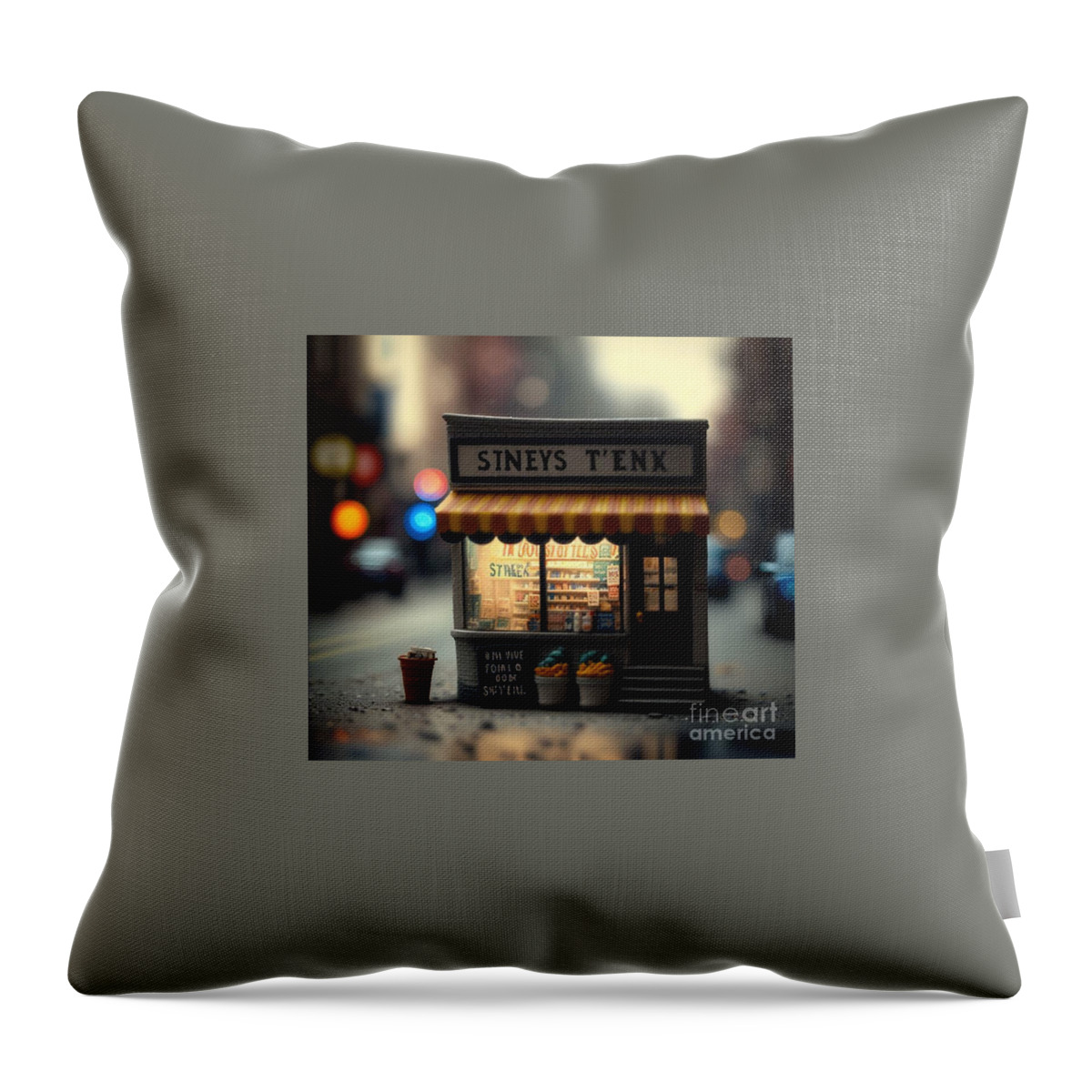  Throw Pillow featuring the mixed media Tiny City by Jay Schankman
