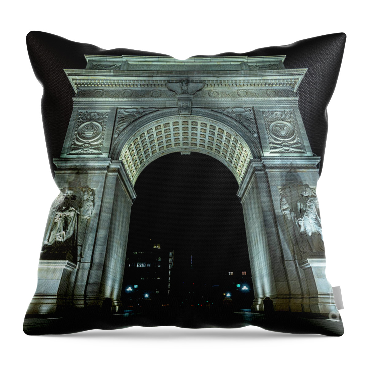 1892 Throw Pillow featuring the photograph Washington Square Arch The North Face by Stef Ko