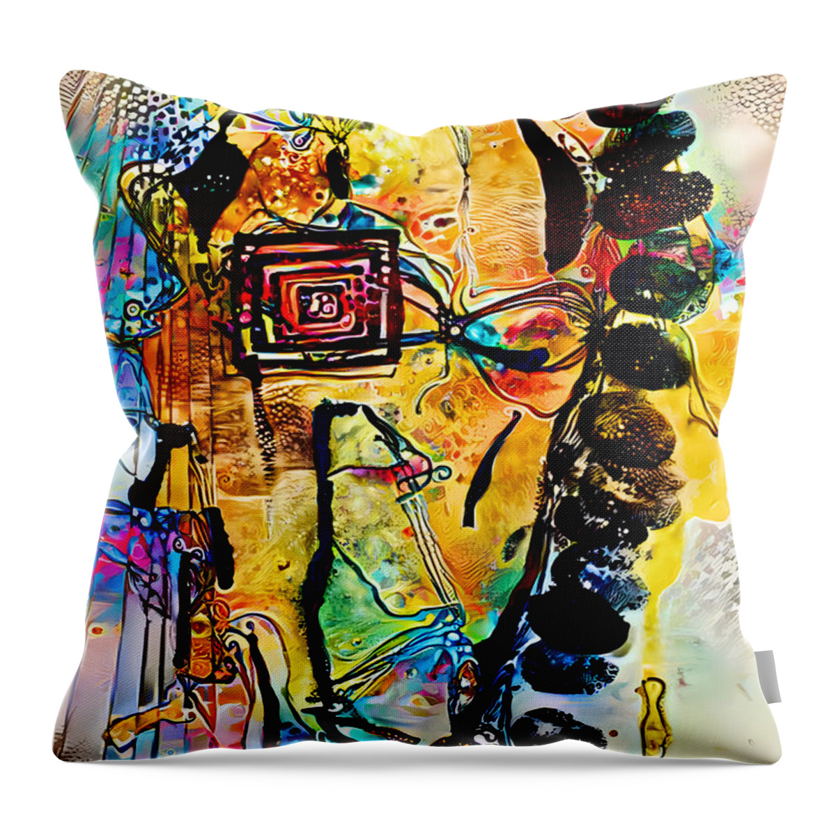 Contemporary Art Throw Pillow featuring the digital art 107 by Jeremiah Ray