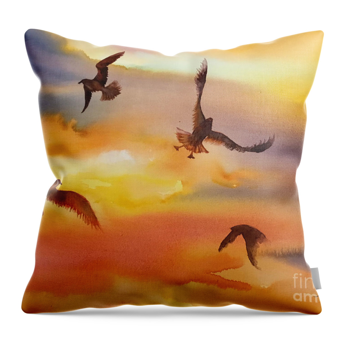 1122021 Throw Pillow featuring the painting 1122021 by Han in Huang wong