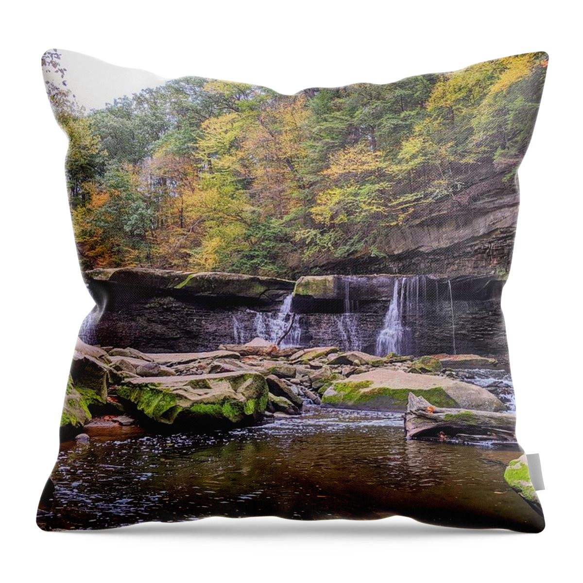  Throw Pillow featuring the photograph Great Falls #12 by Brad Nellis