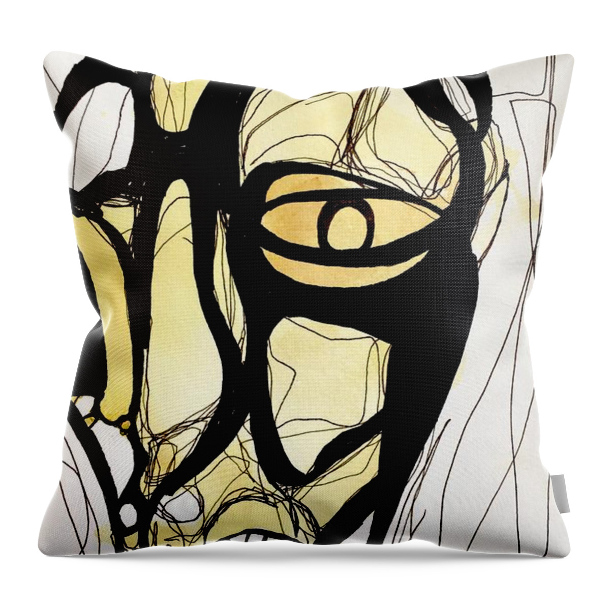 Modern Art Throw Pillow featuring the drawing Untitled 14 by Jeremiah Ray