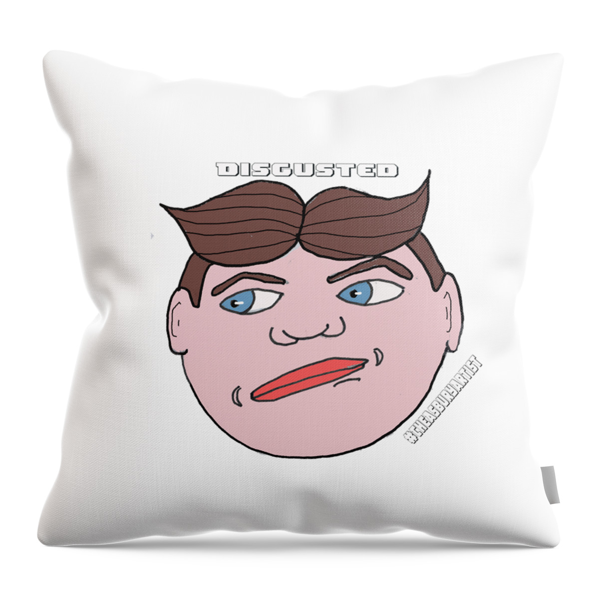 Asbury Park Throw Pillow featuring the painting Disgusted by Patricia Arroyo
