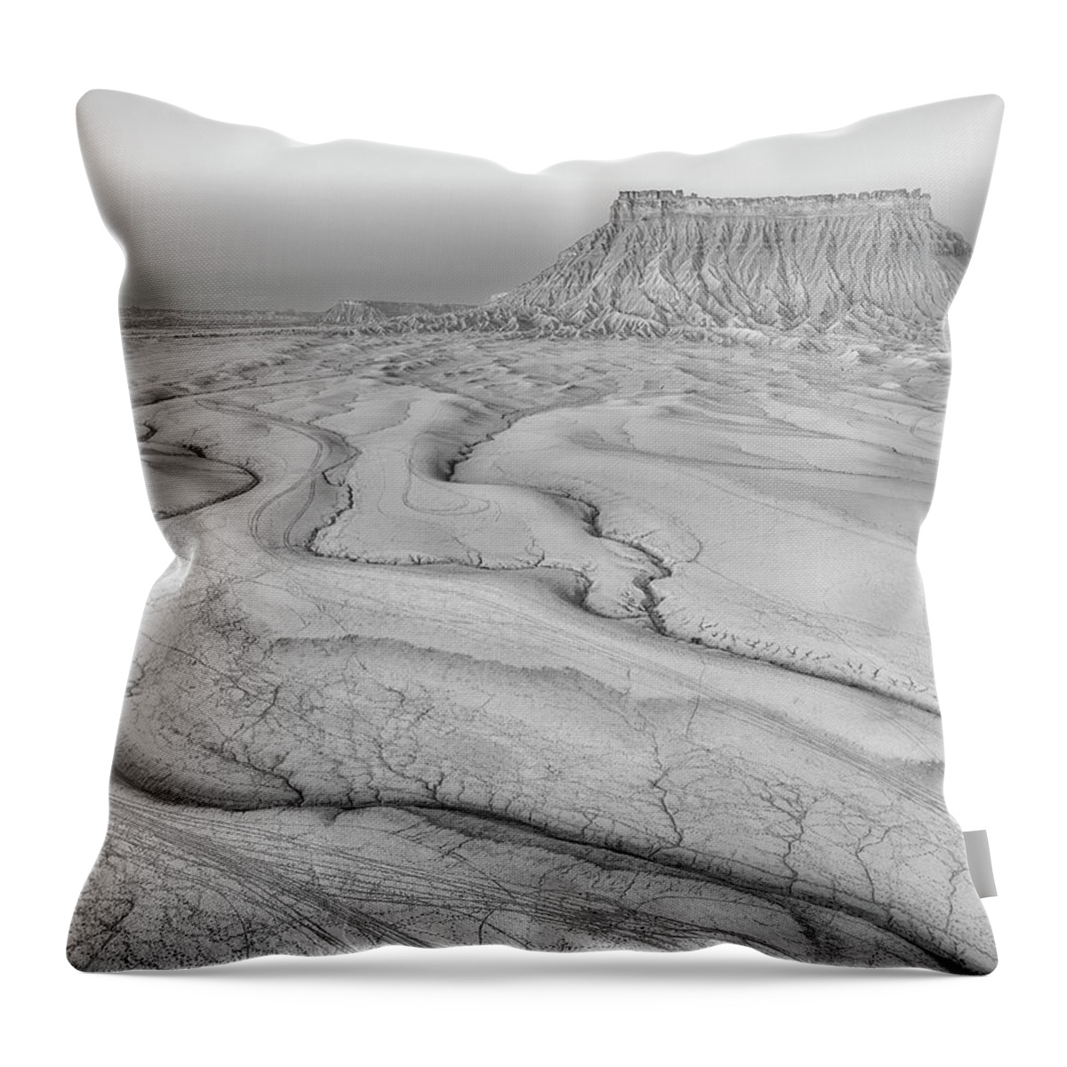 Factory Butte Throw Pillow featuring the photograph Factory Butte Utah by Susan Candelario