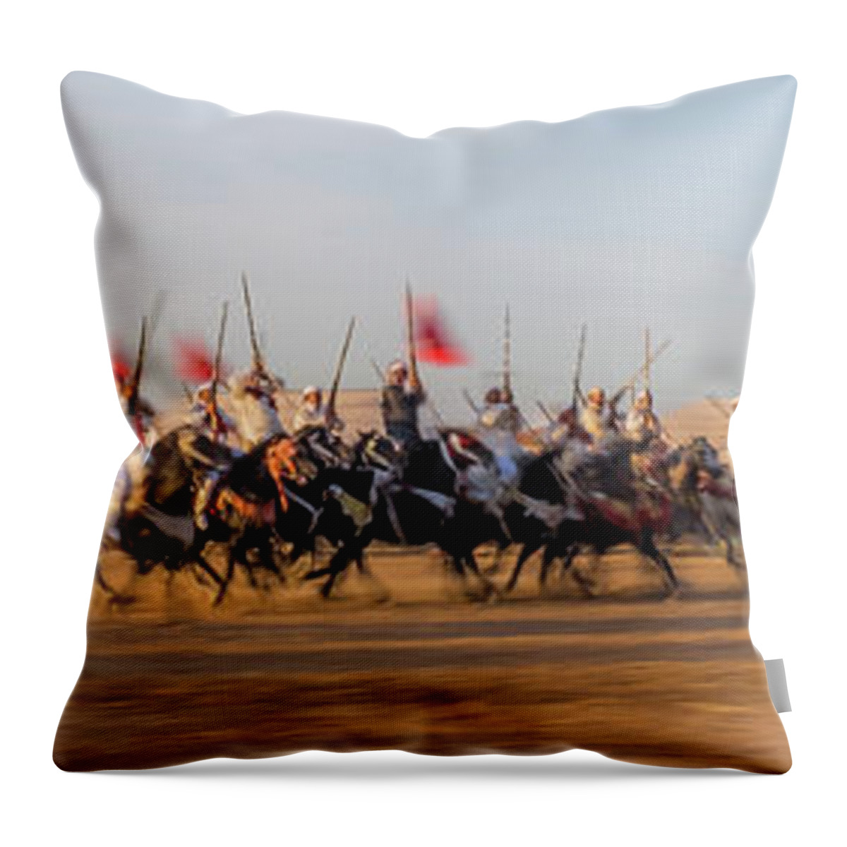 Festival Throw Pillow featuring the photograph Tbourida Festival by Arj Munoz