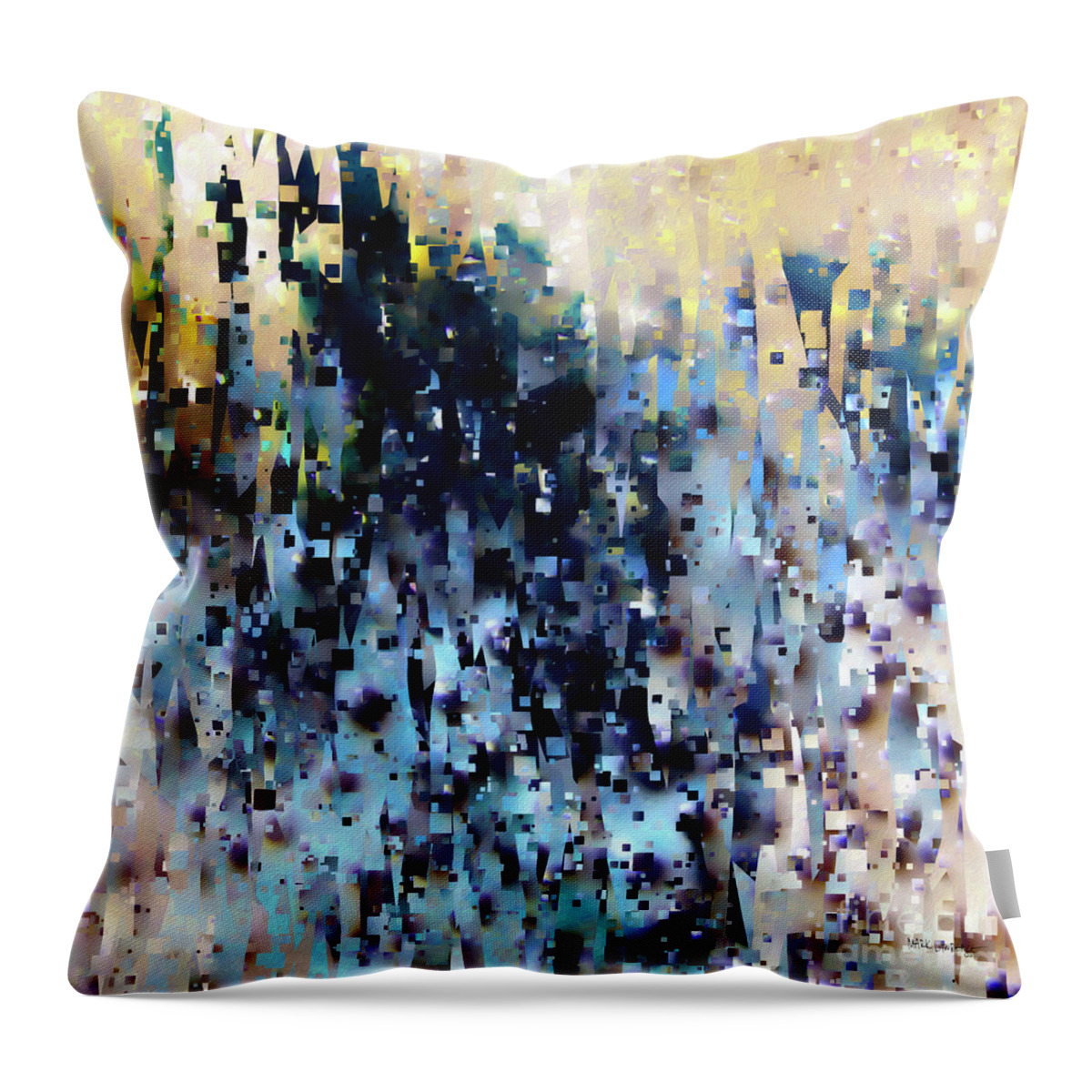 Blue Throw Pillow featuring the painting 2 Timothy 4 18. The Lord Will Deliver Me. by Mark Lawrence