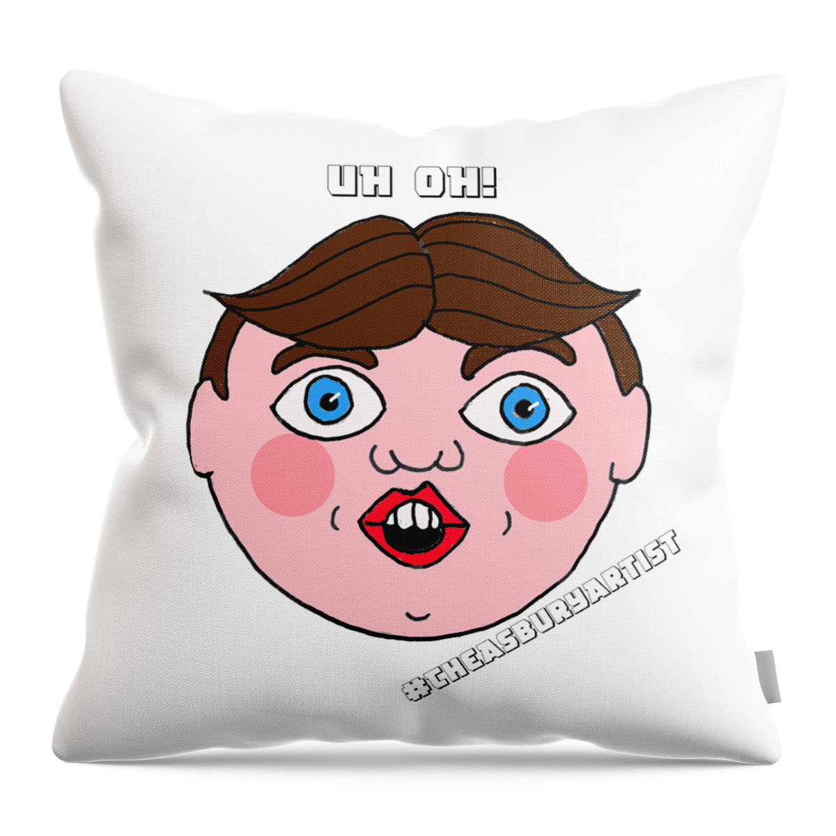 Asbury Park Throw Pillow featuring the drawing Uh Oh by Patricia Arroyo