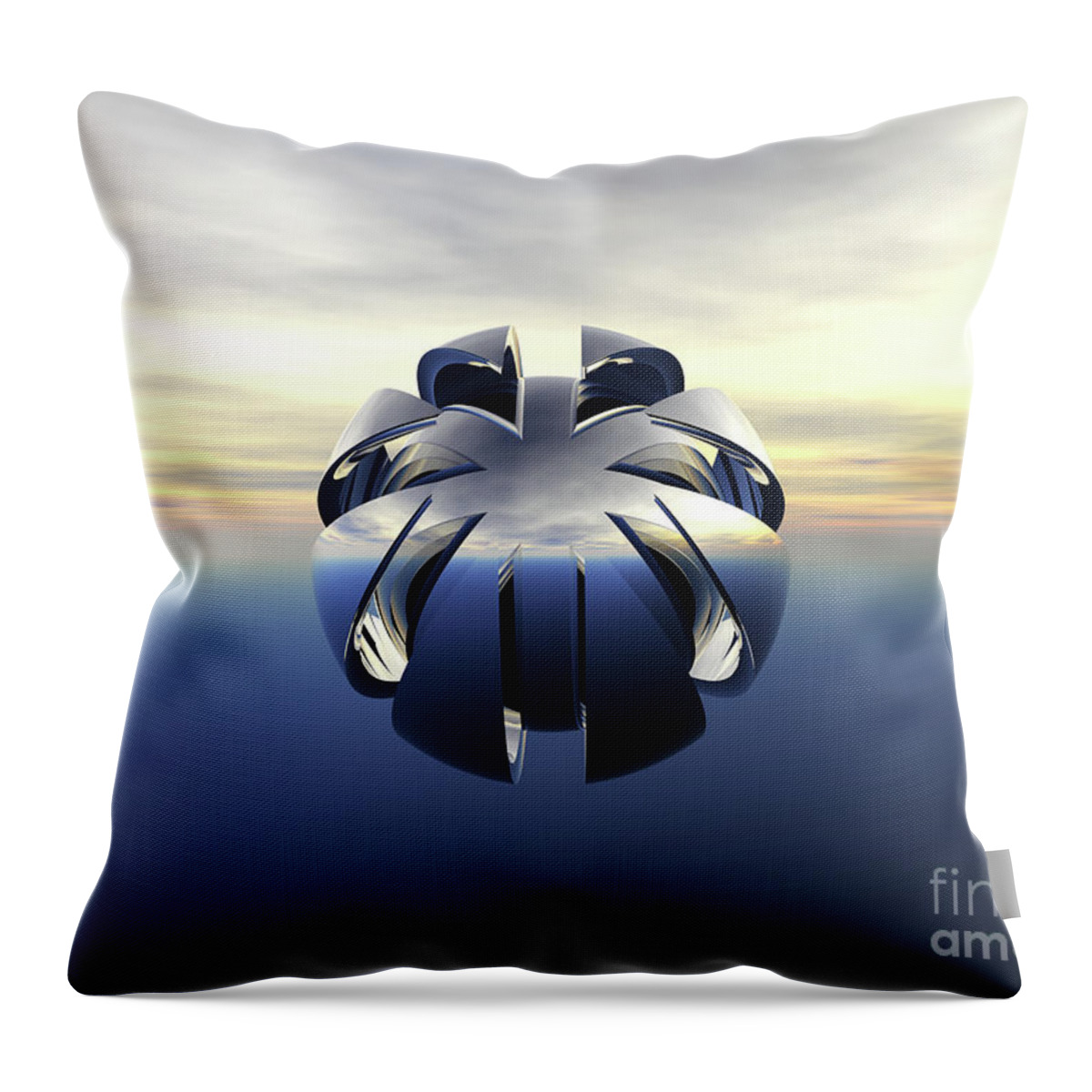 Space Throw Pillow featuring the digital art Unidentified Flying Object by Phil Perkins