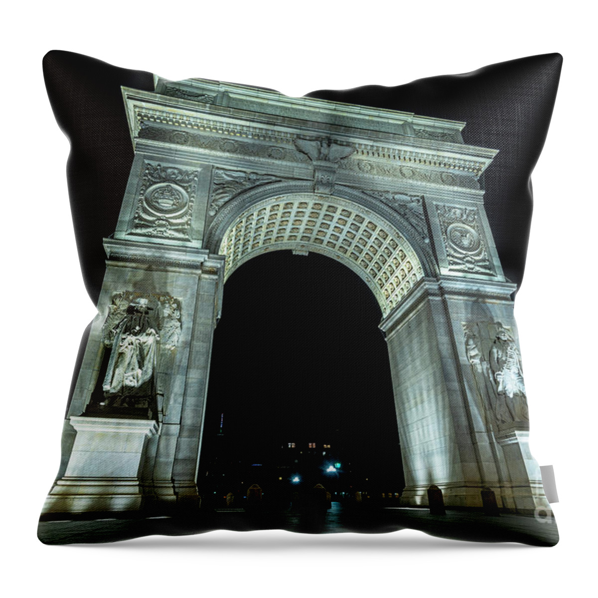 1892 Throw Pillow featuring the photograph Washington Square Arch The North Face by Stef Ko