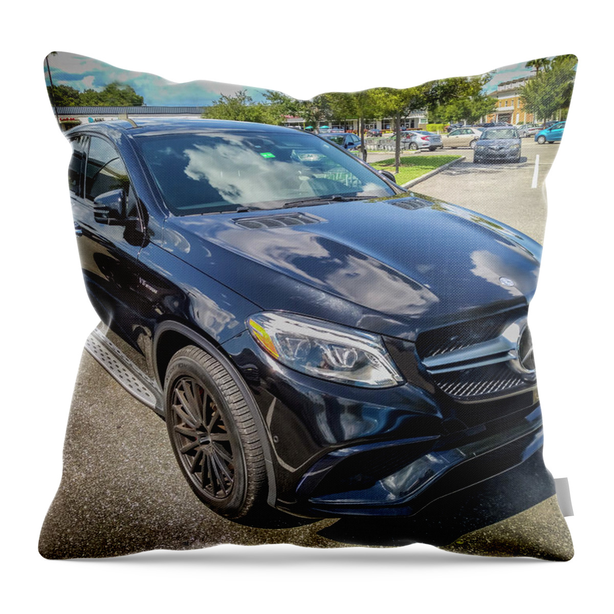 2018 Black Mercedes-benz Gle Amg 63 S Coupe Throw Pillow featuring the photograph 2018 Black Mercedes-Benz GLE AMG 63 S Coupe X100 by Rich Franco