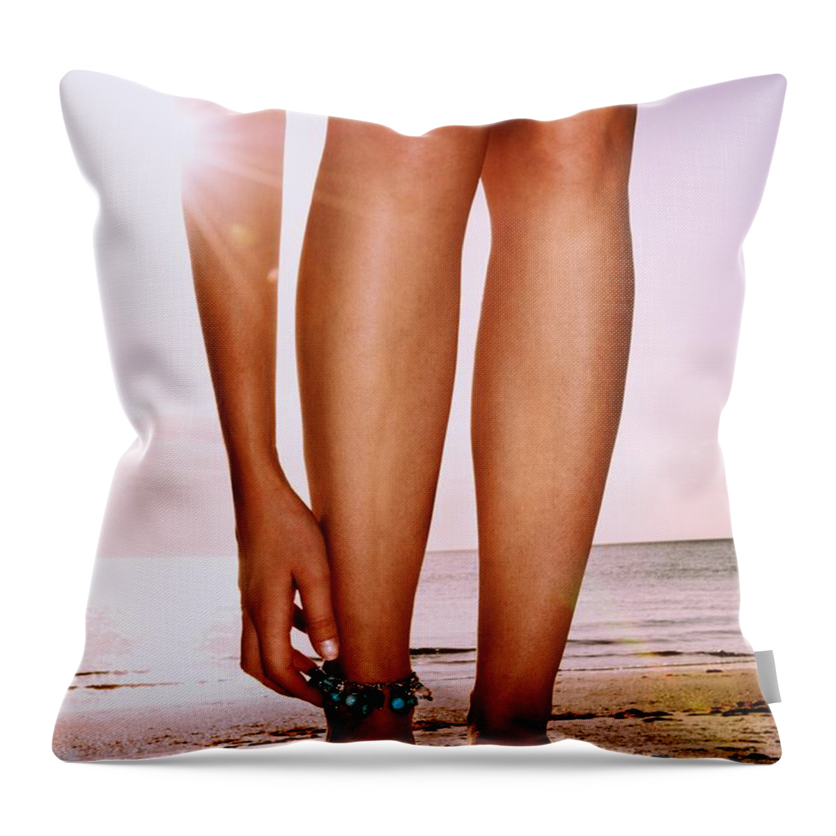 100-rm-nsr-lifestyle-license Throw Pillow featuring the photograph 2936 Elisa Naples Beach Florida by Amyn Nasser