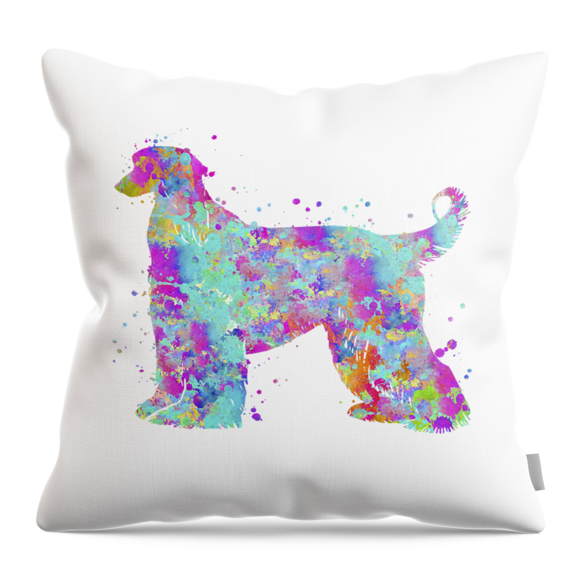Afghan Hound Throw Pillow featuring the painting Afghan Hound by Zuzi 's