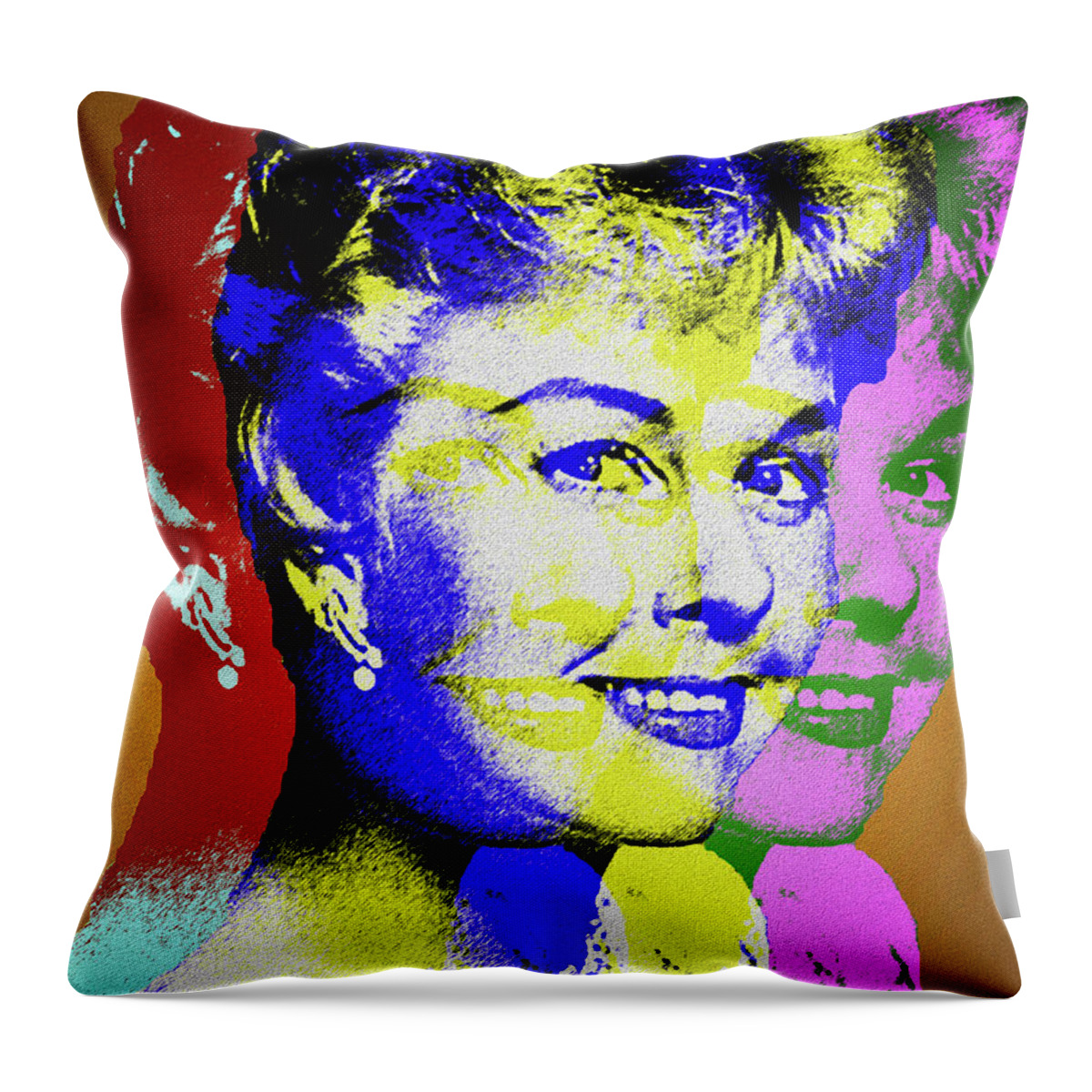 Doris Day Throw Pillow featuring the digital art Doris Day by Stars on Art