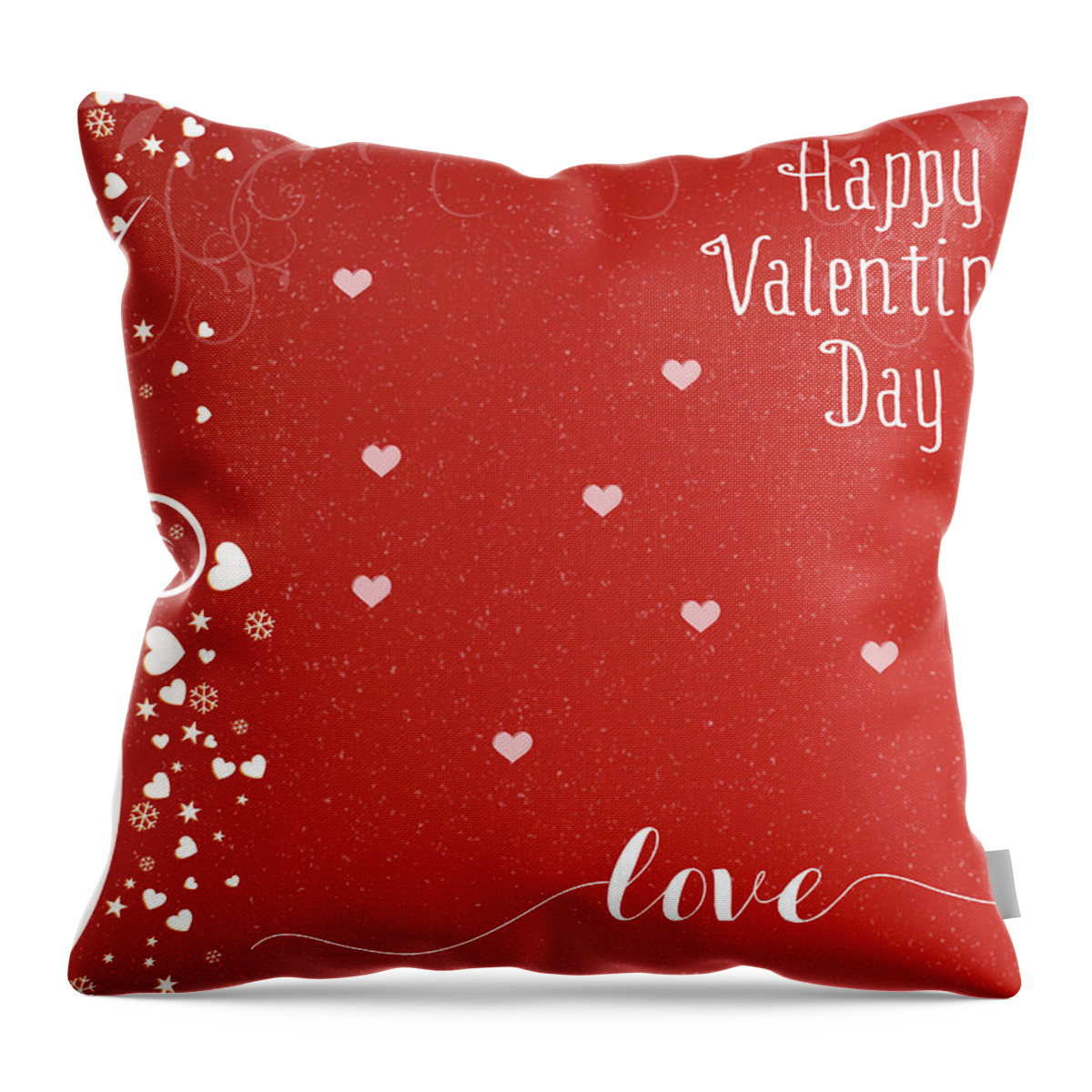 Red Throw Pillow featuring the photograph Happy Valentines Day by Cathy Kovarik