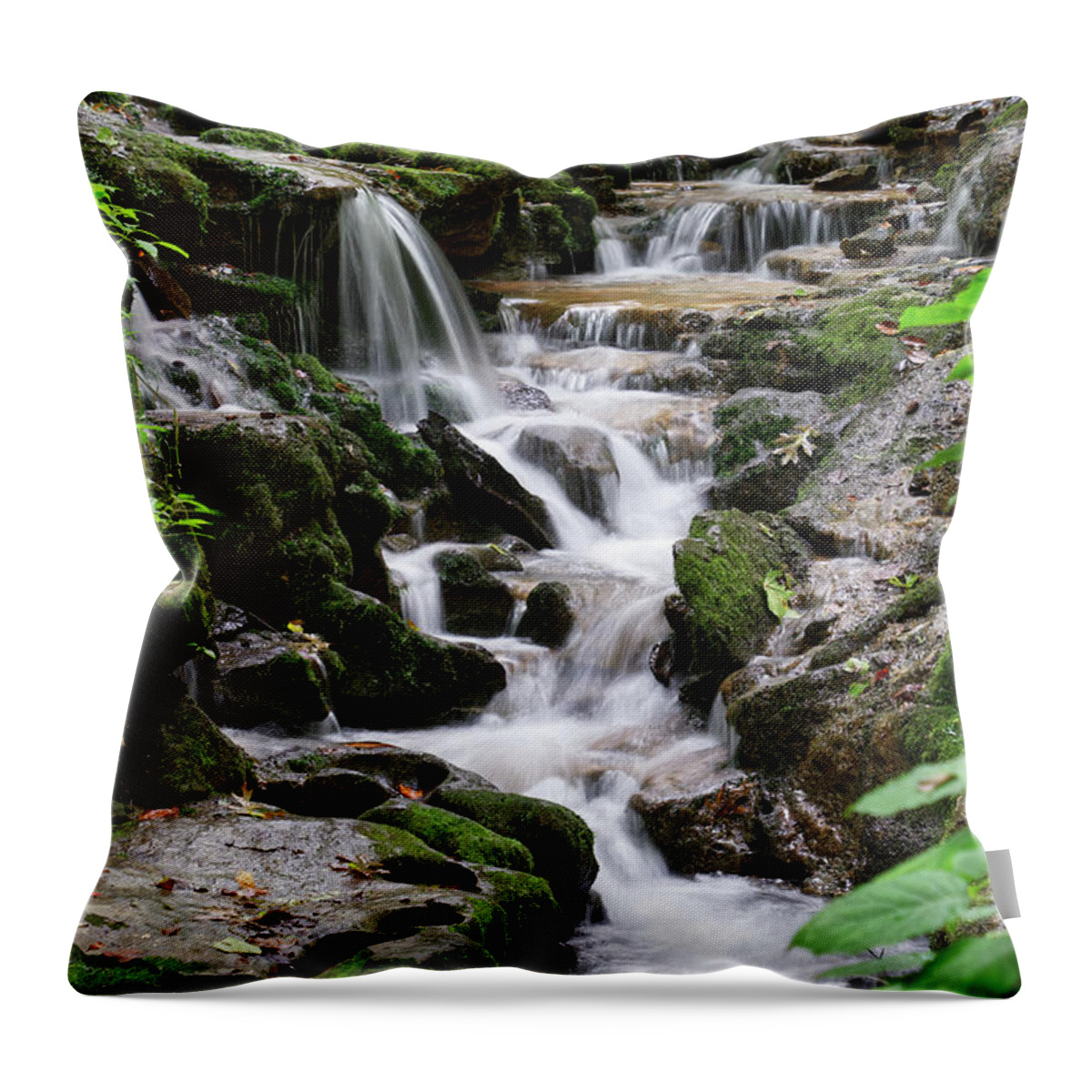 Water Throw Pillow featuring the photograph Running Water by Phil Perkins