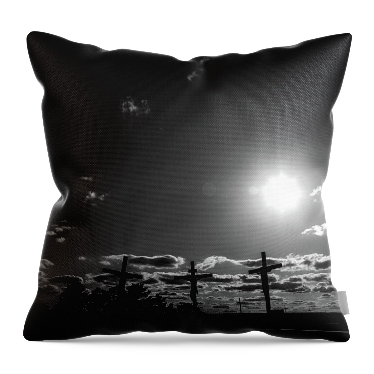 The Cross Of Our Lord Jesus Christ In Groom Texas Throw Pillow featuring the photograph The Cross of our Lord Jesus Christ in Groom Texas by Eldon McGraw