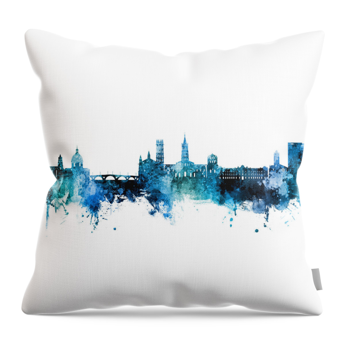 Toulouse Throw Pillow featuring the digital art Toulouse France Skyline by Michael Tompsett