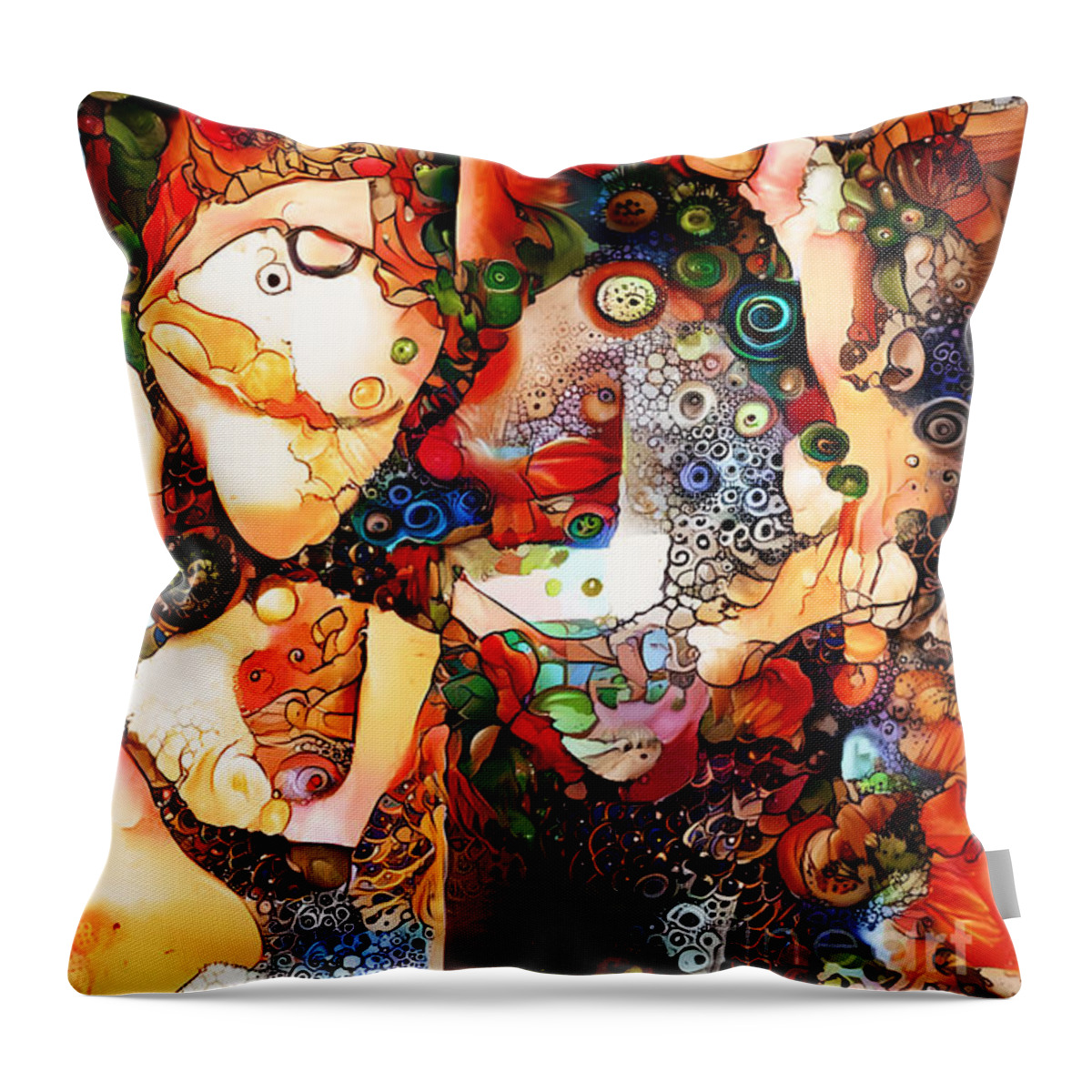 Contemporary Art Throw Pillow featuring the digital art 34 by Jeremiah Ray