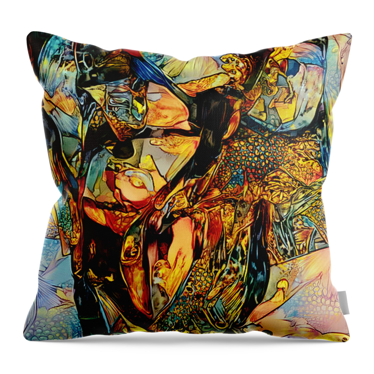 Contemporary Art Throw Pillow featuring the digital art 37 by Jeremiah Ray
