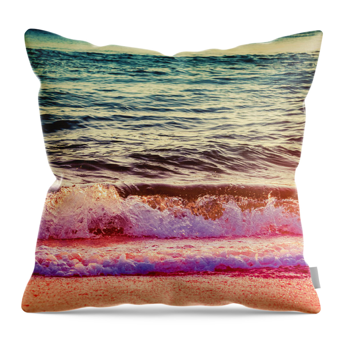 Atlantic Ocean Throw Pillow featuring the photograph 4194 Crisp Delray Beach Florida Waves by Amyn Nasser Neptune Gallery