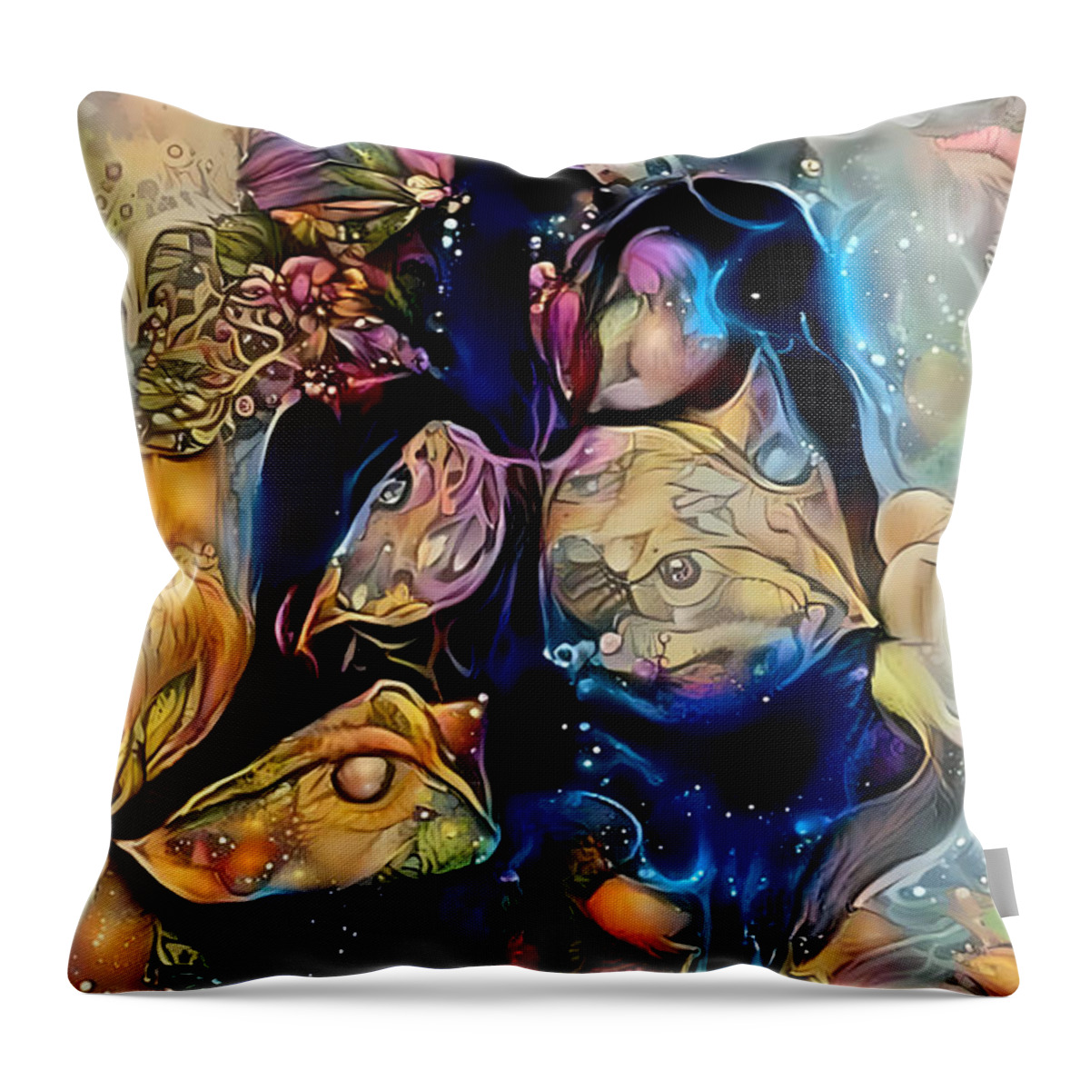 Contemporary Art Throw Pillow featuring the digital art 43 by Jeremiah Ray