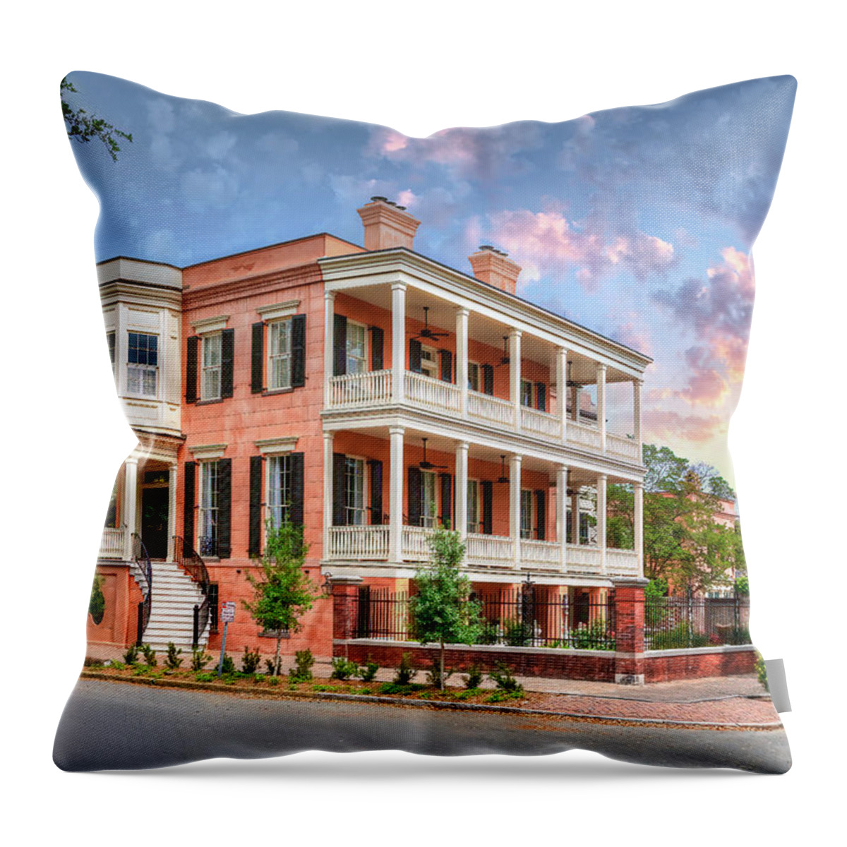 House Throw Pillow featuring the photograph 432 Abercorn... Say It Isn't So by Shelia Hunt
