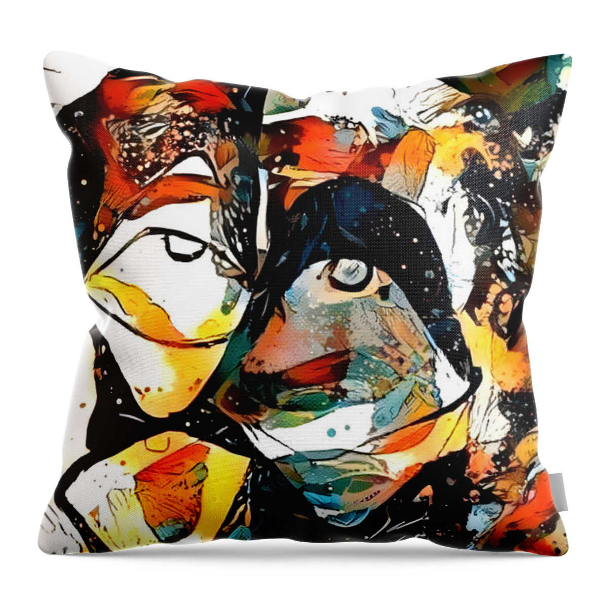 Contemporary Art Throw Pillow featuring the digital art 44 by Jeremiah Ray