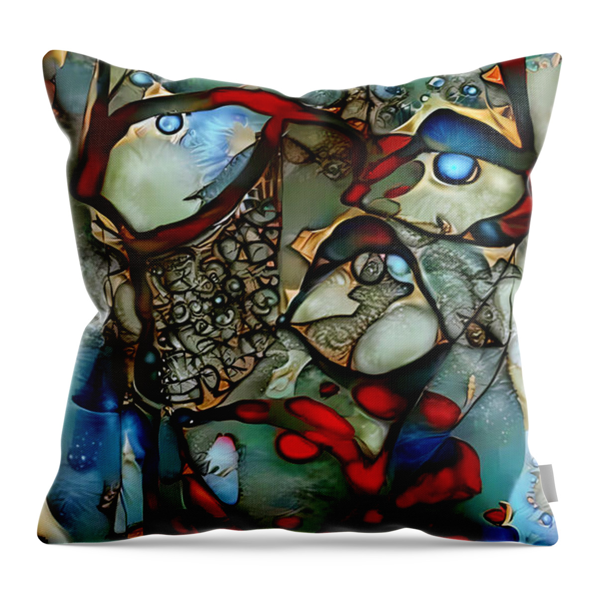 Contemporary Art Throw Pillow featuring the digital art 46 by Jeremiah Ray