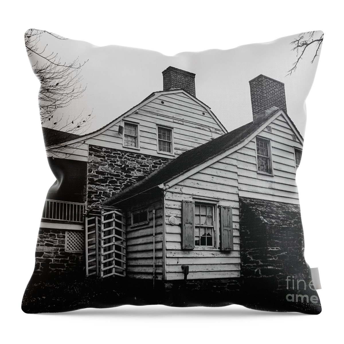 Dyckman Throw Pillow featuring the photograph Dyckman Farmhouse by Cole Thompson