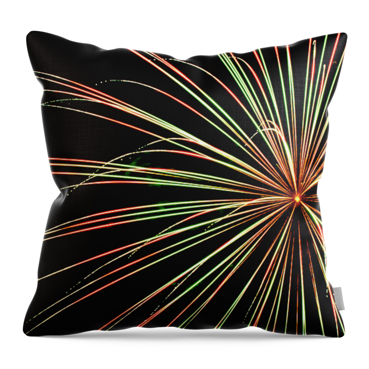 Fireworks Romeoville Throw Pillow featuring the photograph Fireworks in Romeoville, Illinois by David Morehead