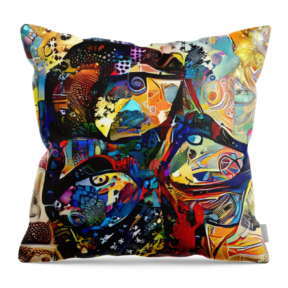 Contemporary Art Throw Pillow featuring the digital art 53 by Jeremiah Ray