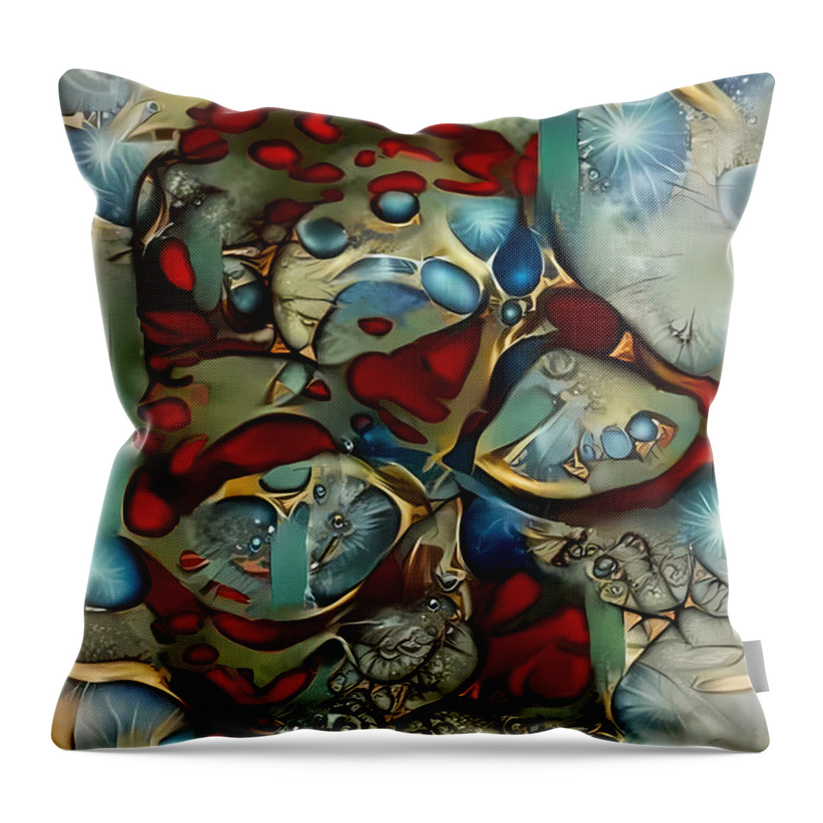 Contemporary Art Throw Pillow featuring the digital art 54 by Jeremiah Ray
