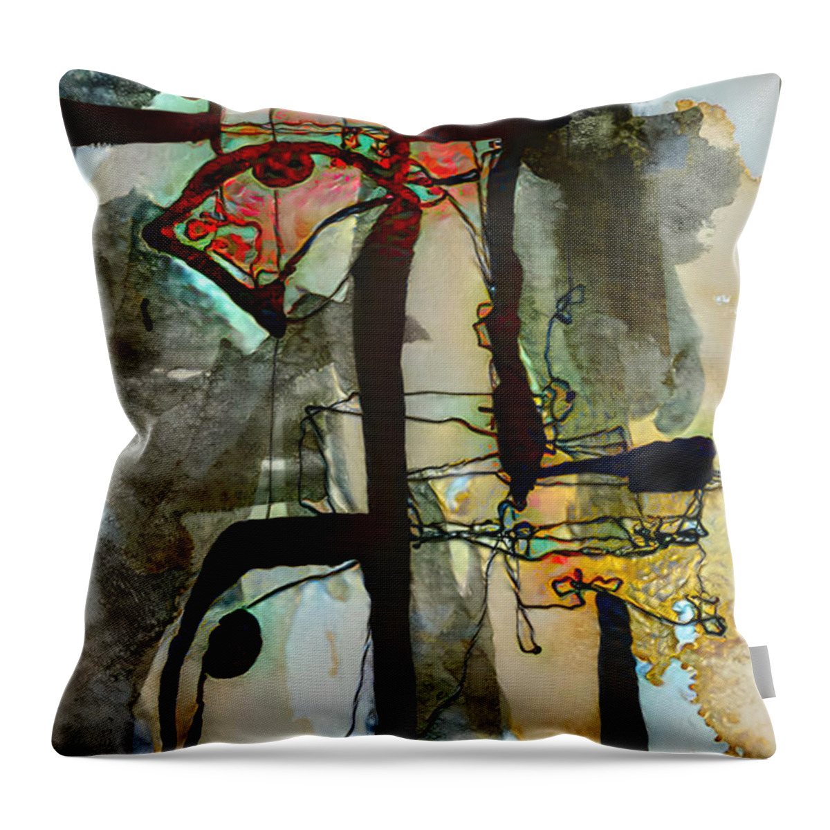 Contemporary Art Throw Pillow featuring the digital art 59 by Jeremiah Ray