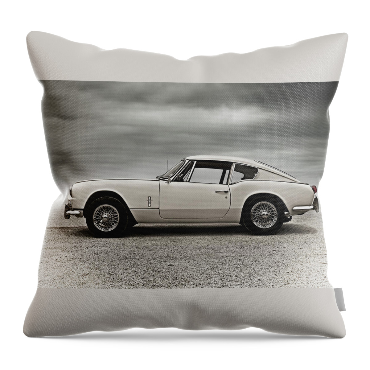 Vintage Throw Pillow featuring the digital art '67 Triumph GT6 by Douglas Pittman