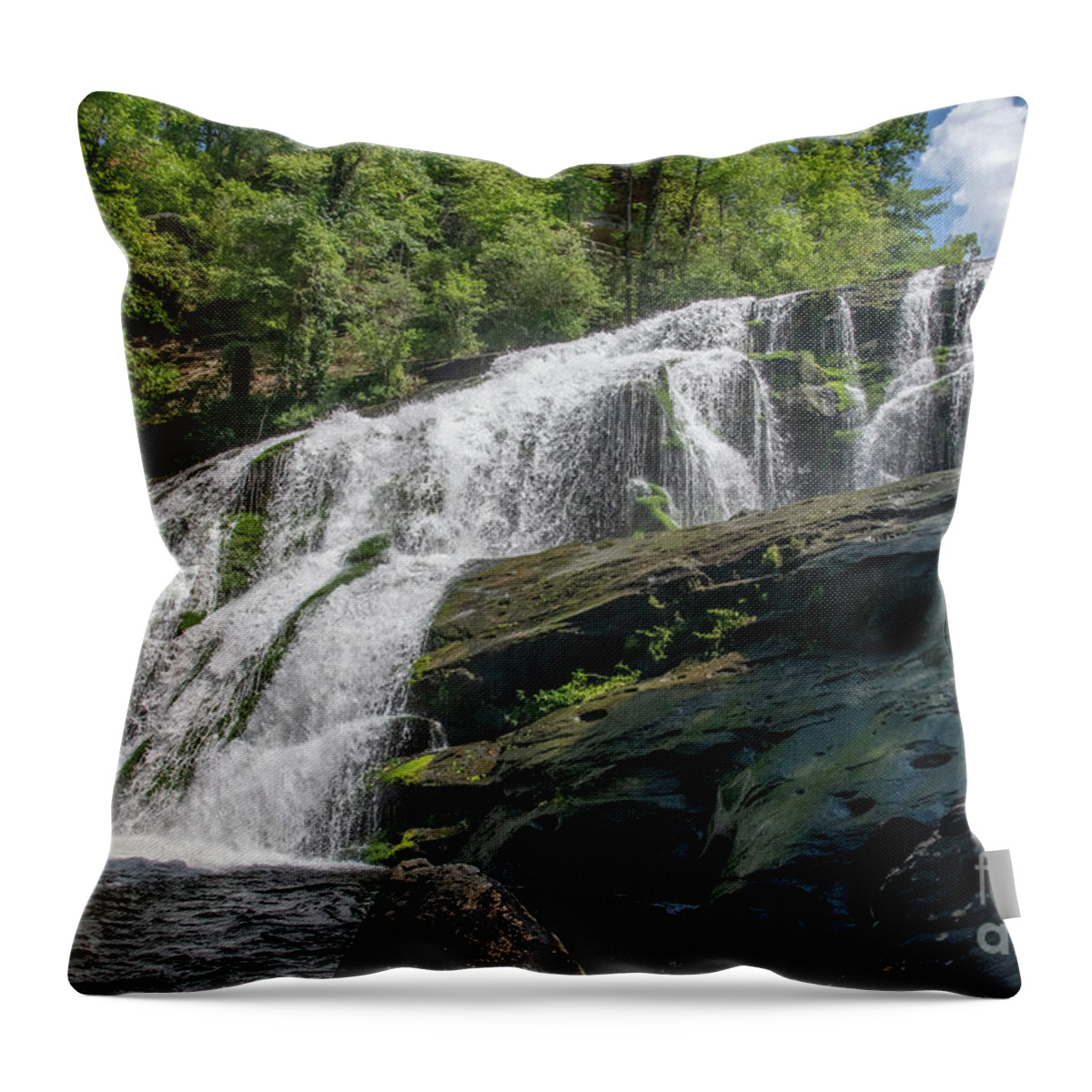 3681 Throw Pillow featuring the photograph Bald River Falls by FineArtRoyal Joshua Mimbs
