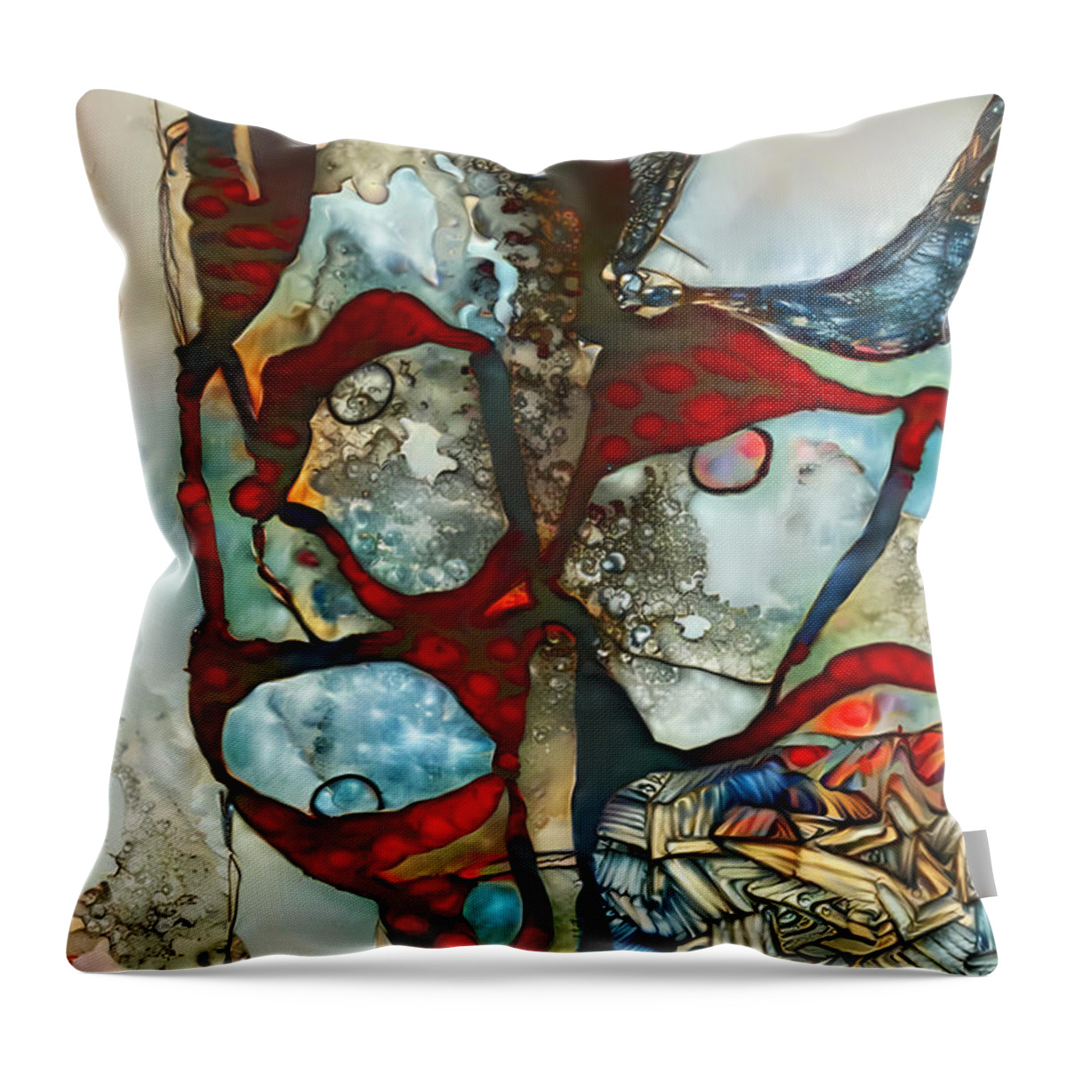 Contemporary Art Throw Pillow featuring the digital art 73 by Jeremiah Ray