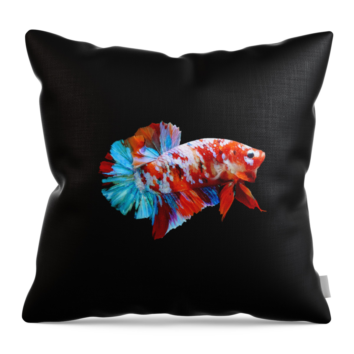 Betta Throw Pillow featuring the photograph Multicolor Betta Fish by Sambel Pedes