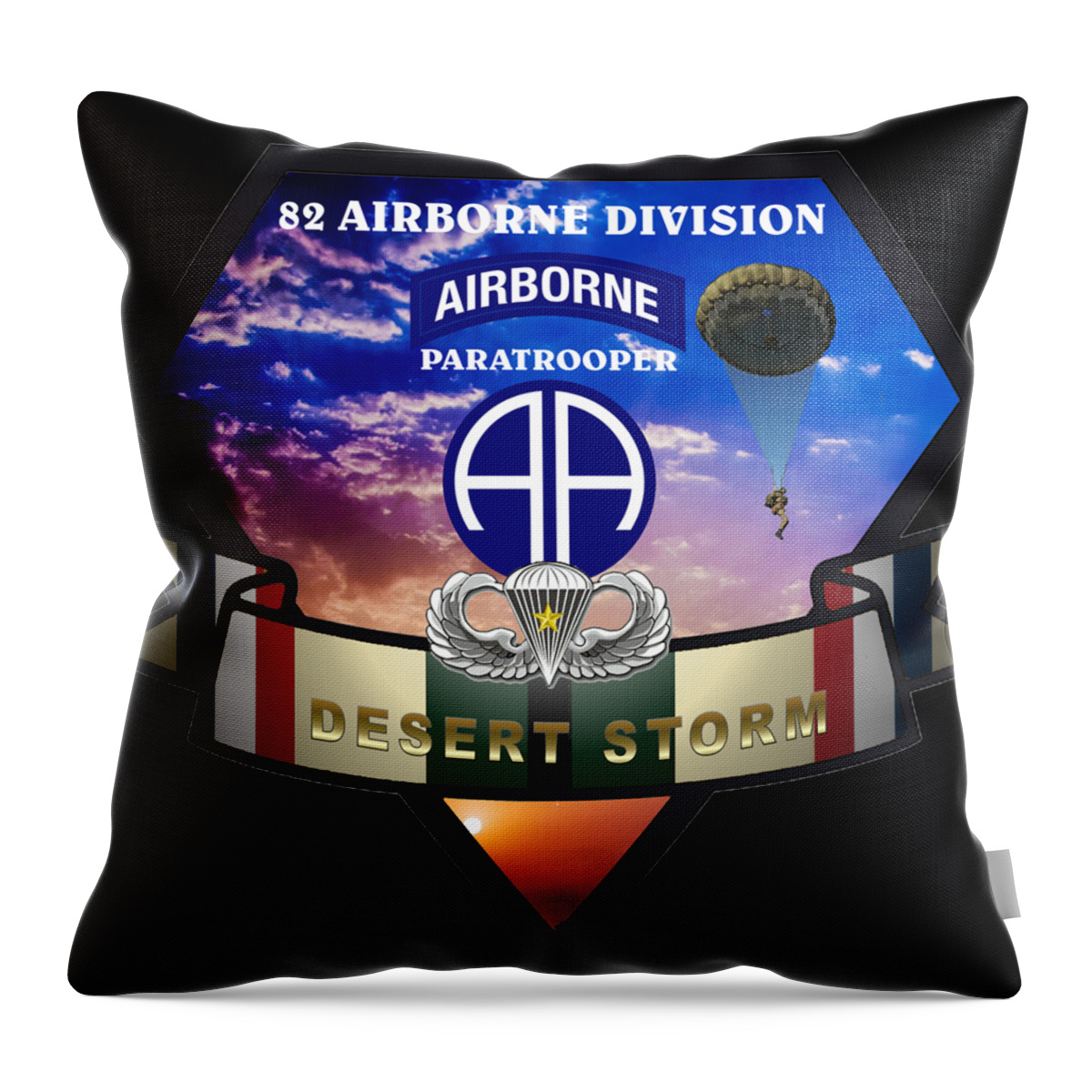 82nd Throw Pillow featuring the digital art 82 Airborne Division by Bill Richards