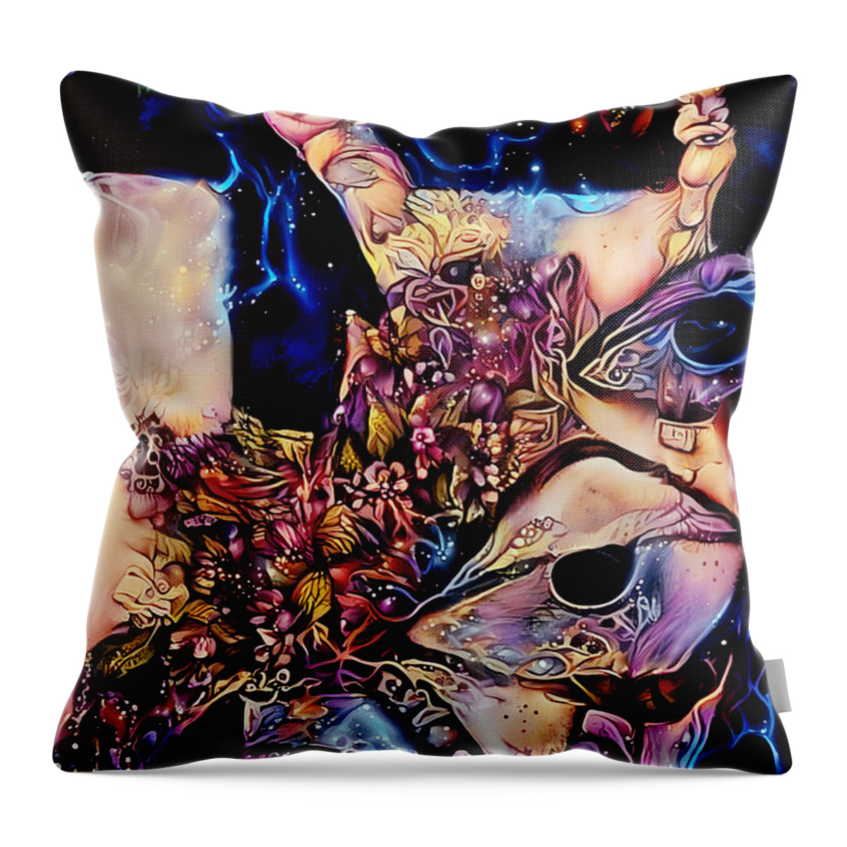 Contemporary Art Throw Pillow featuring the digital art 9 by Jeremiah Ray