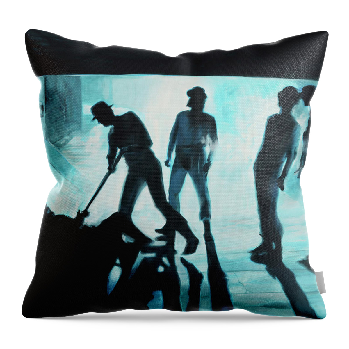 Gothic Throw Pillow featuring the painting A Clockwork Orange - Droogs by Sv Bell
