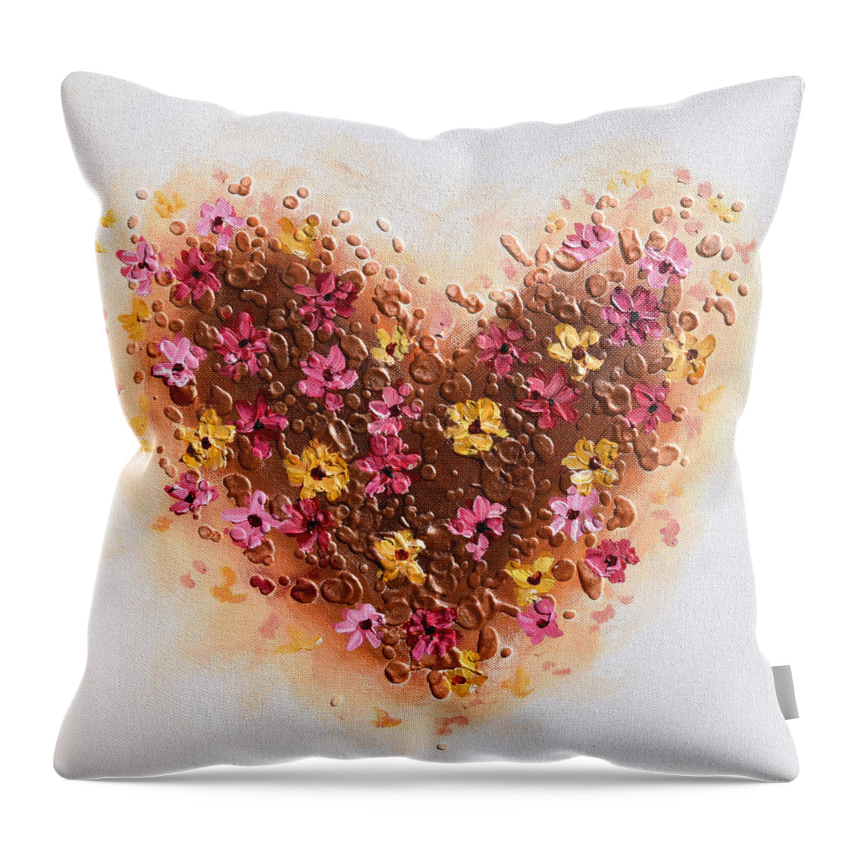 Heart Throw Pillow featuring the painting A Daisy Heart by Amanda Dagg