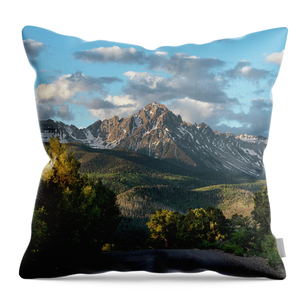 Mount Sneffels Throw Pillow featuring the photograph A Different Road To Sneffels by Denise Bush