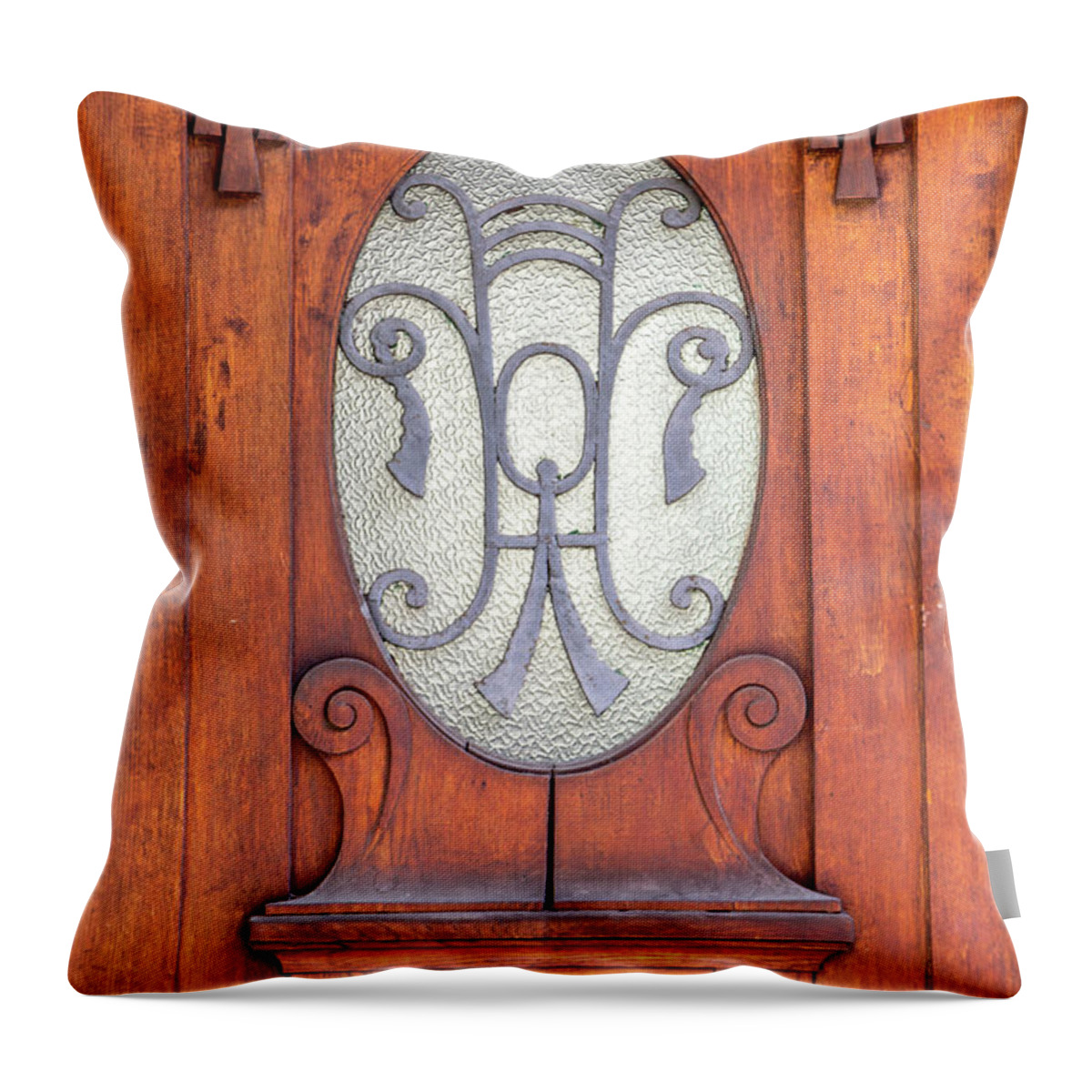 Old Throw Pillow featuring the photograph A Door in Ljubljana by W Chris Fooshee