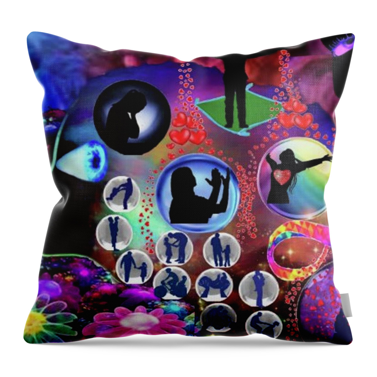A Fathers Love Poem Throw Pillow featuring the digital art A Fathers Love, A Daughters Minds Eye by Stephen Battel