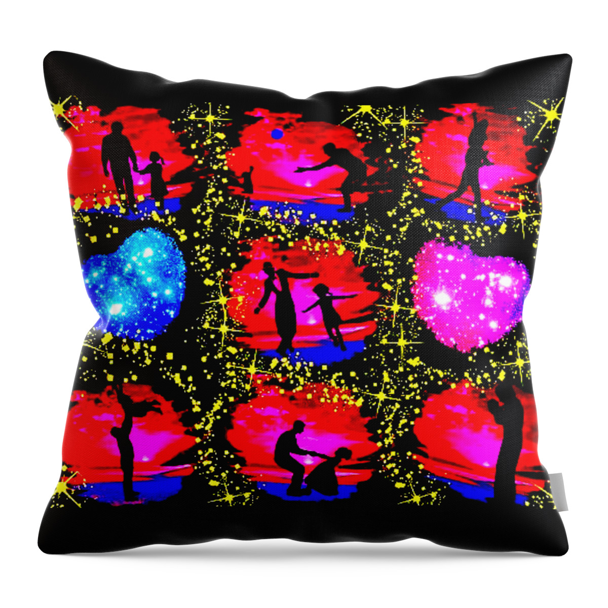 A Fathers Love Poem Throw Pillow featuring the digital art A Fathers Love As Seen On TV Collage by Stephen Battel